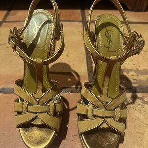 Yves Saint Laurent Gold Vintage Heels